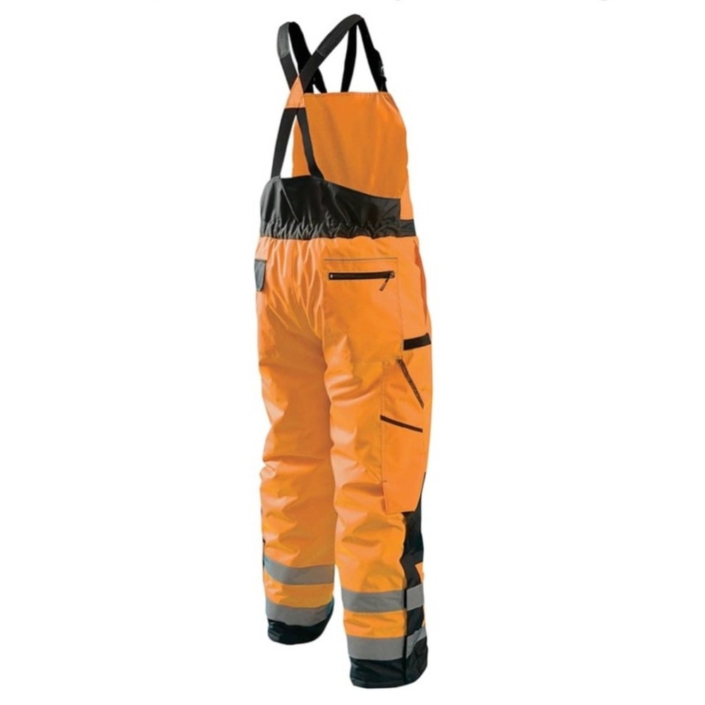 OccuNomix LUX-WBIB High Visibility Bib Mens 5XL Orange Polyester Relaxed ANSI E